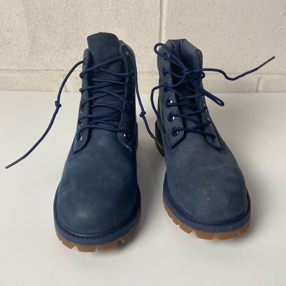 Timberland Navy Blue Nubuck Leather Boots Size 4